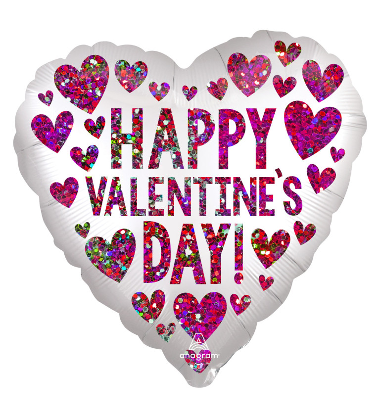 Balón srdce - Happy Valentine's day
