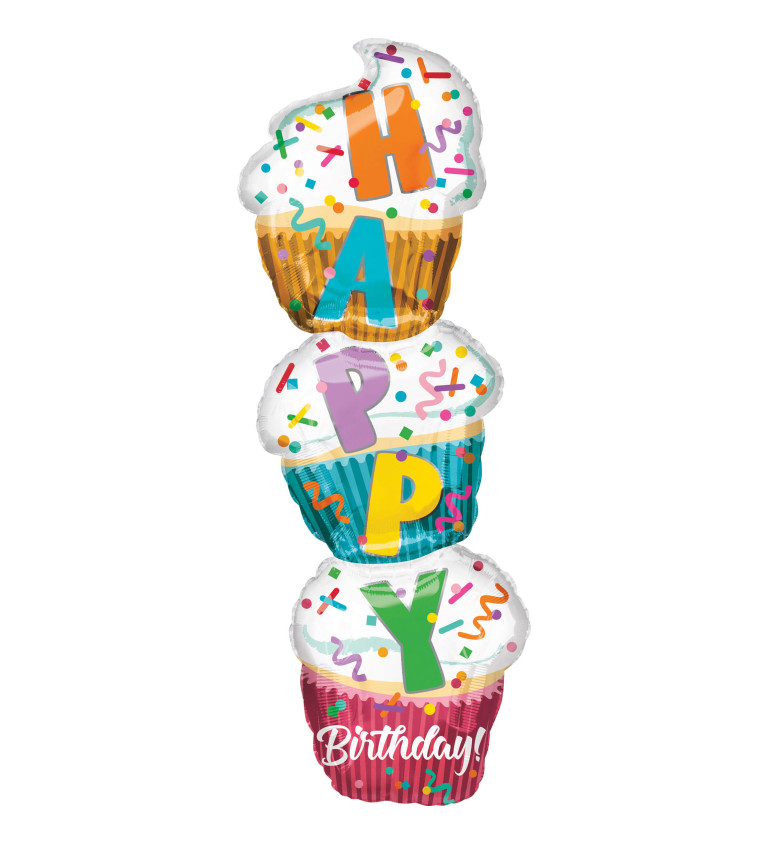 Balónek Cupcake Happy birthday