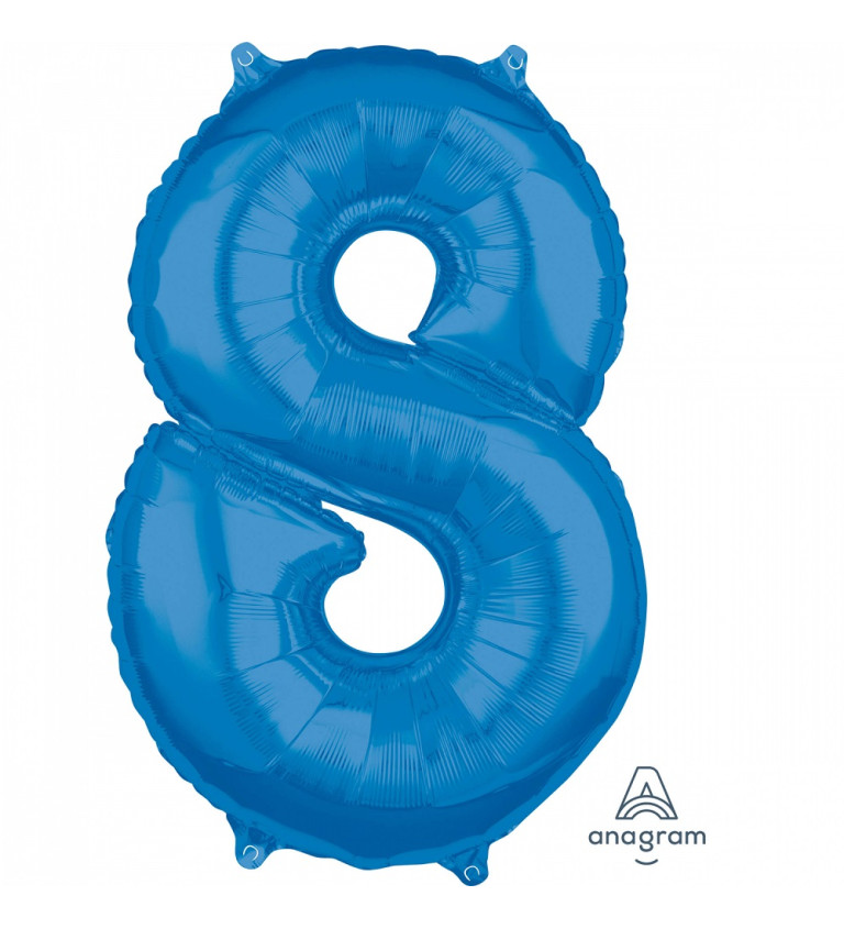 Balónek modrý s číslem 8