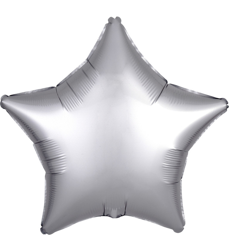 Foliový balónek - hvězda stříbrný