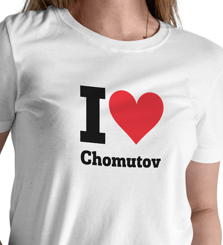 Dámské triko bílé - I love Chomutov
