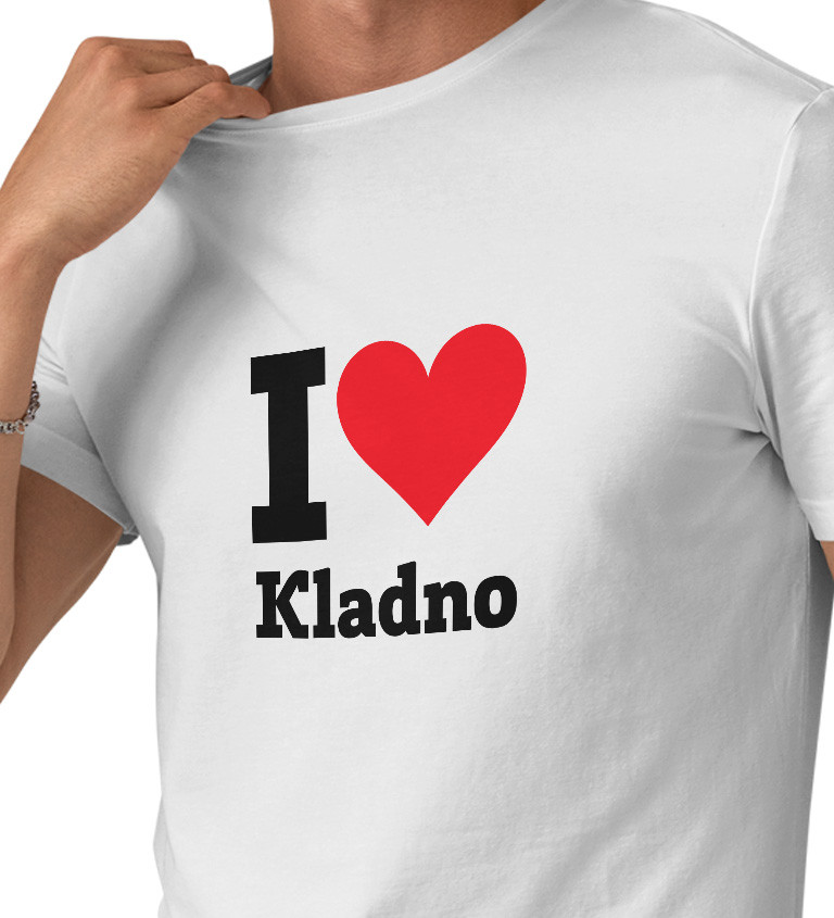 Pánské triko bílé - I love Kladno