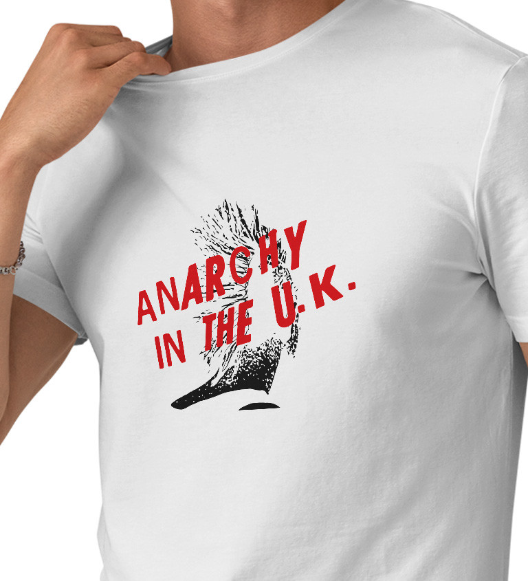 Pánské triko bílé - Anarchy in the U.K.