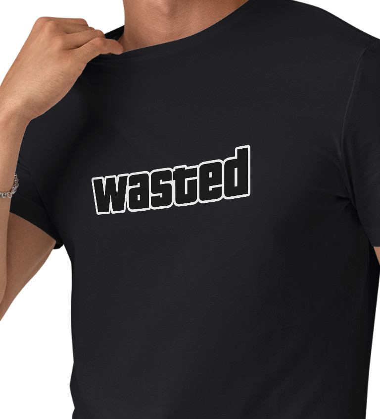Pánské triko černé - Wasted
