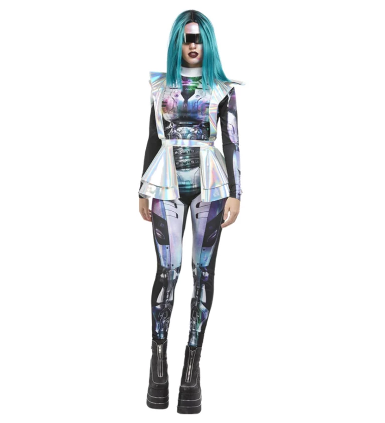 Metalická mimozemšťanka - dámský kostým