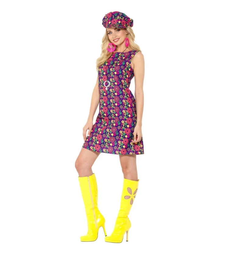 Hippie dámský kostým - fialový
