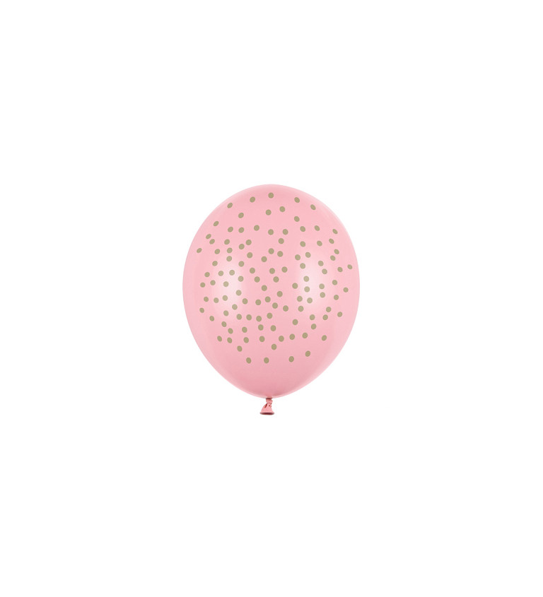 Růžové balóny s puntíky