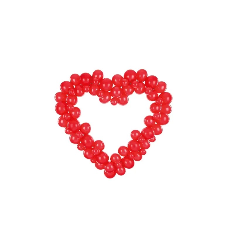 Červená girlanda - balónkové srdce