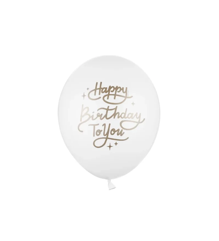 Happy Birthday bílé balónky