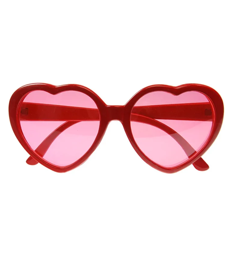 Červené srdíčkové brýle