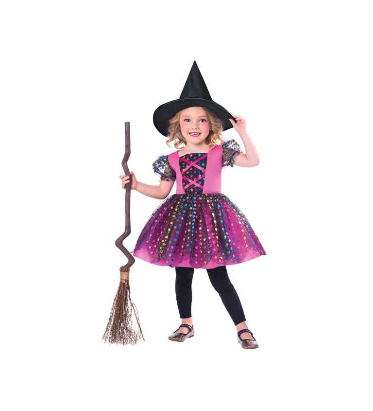 Rainbow čarodějka dětský kostým