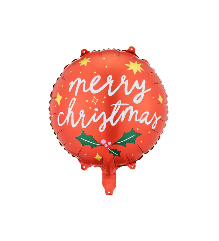 Merry christmas - červený balón