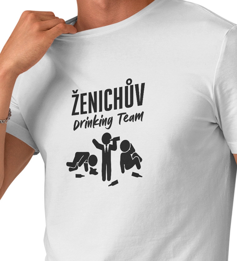 Pánské tričko - bílé, Ženichův drinking team