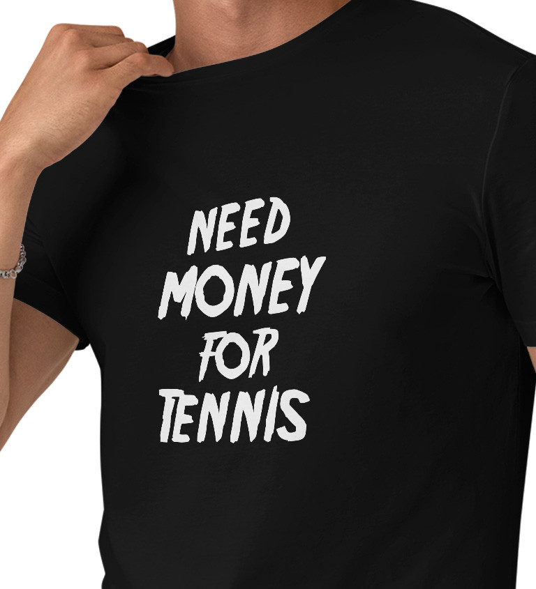 Pánské tričko černé Need money for tennis S