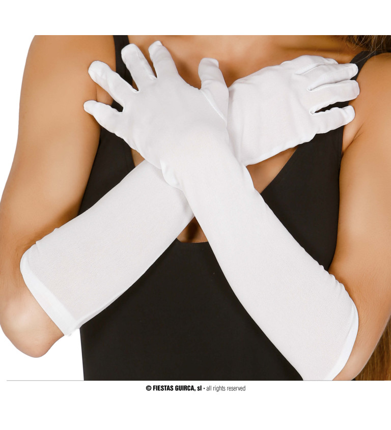 Bílé elegantní rukavice