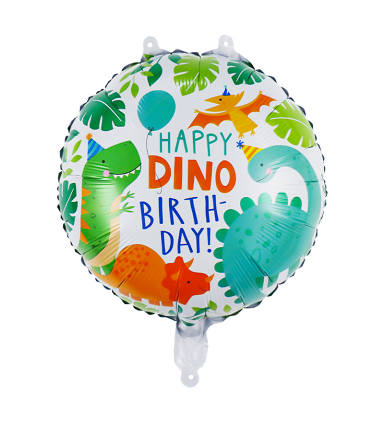 Fóliový balónek Happy birthday dinosauři