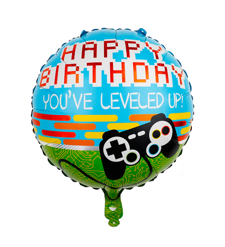 Fóliový balónek Happy birthday gamer