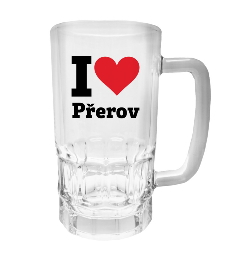 Půllitr s potiskem - I love Přerov, 500 ml