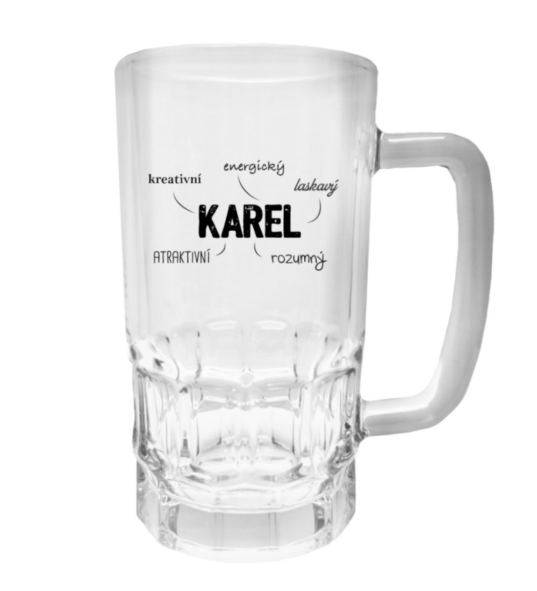 Půllitr s potiskem - Karel, 500 ml