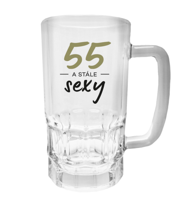 Půllitr s potiskem - 55 a stále sexy, 500 ml