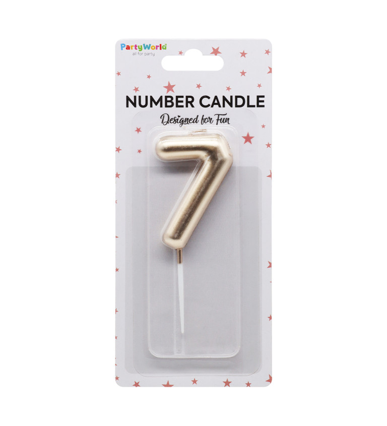 Dortová svíčka číslo 7 rosegold