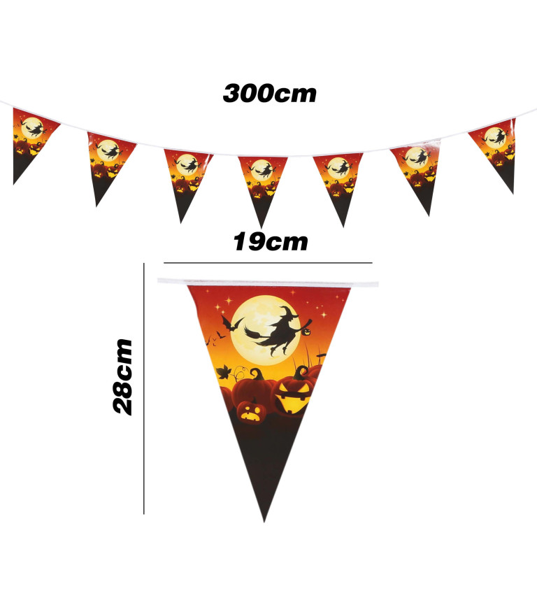 Vlaječková girlanda, čarodějnice