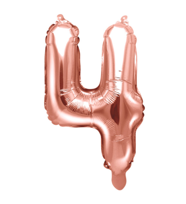 Fóliový balón rosegold číslo 4