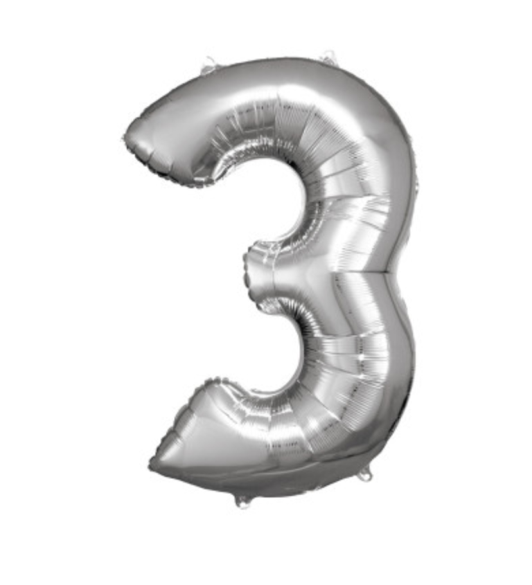 Stříbrný fóliový balón 3