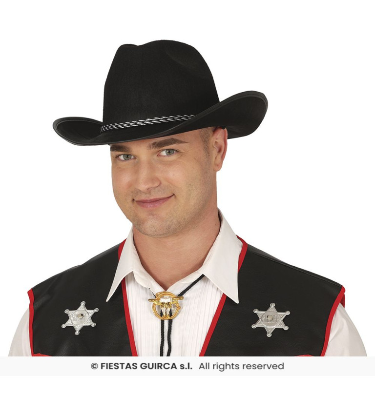 Plstěný kovbojský klobouk - Černý