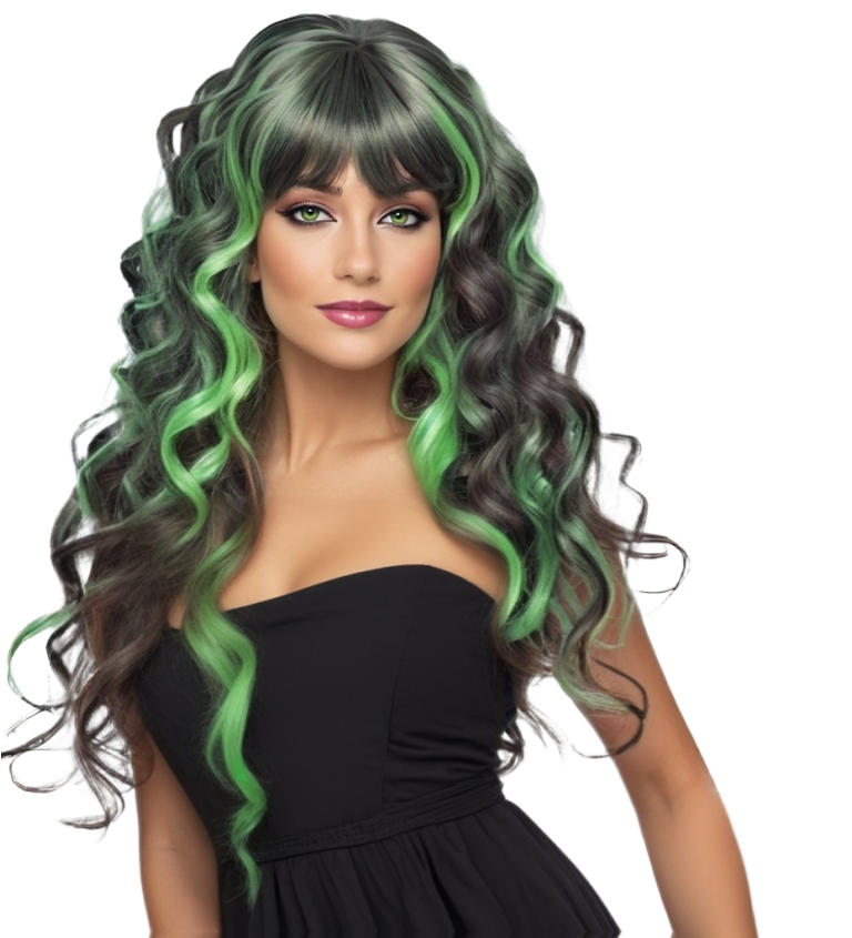 Dámská paruka - zelený melír