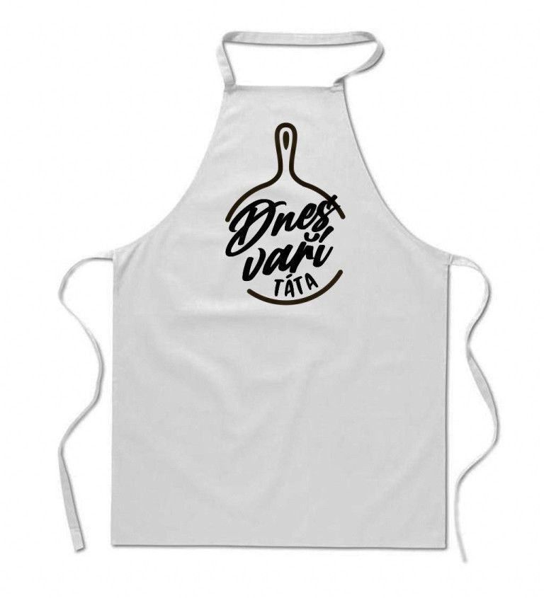 Zástěra Dnes vaří táta - bílá