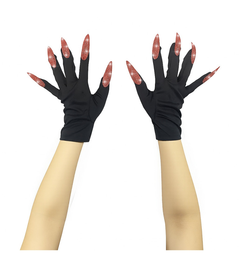 Rukavice - s červenými nehty