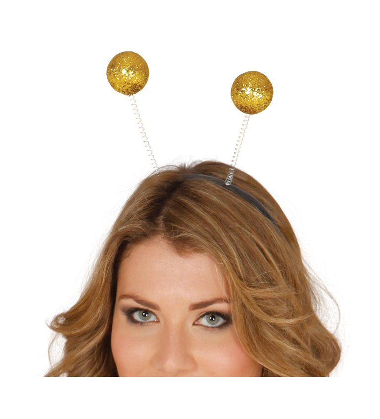 Čelenka - s kuličkami zlatá