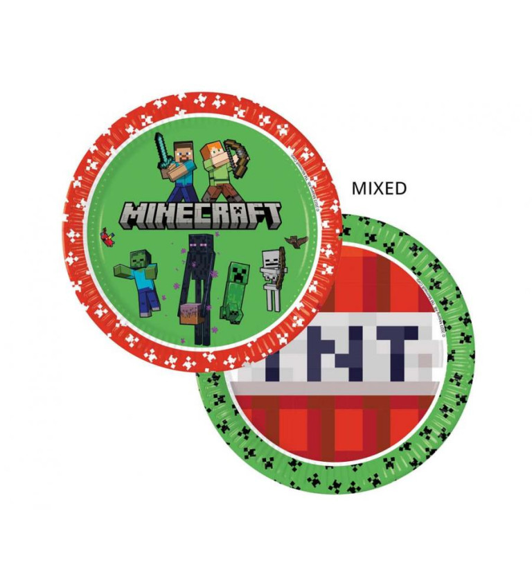 Papírové talíře - Minecraft, 8 ks